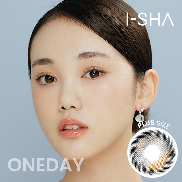 【 I-SHA・アイシャ 】Oriana Edge Plus 1day Gray , オリアナエッジプラスワンデーグレー 1日用 14.5mm
