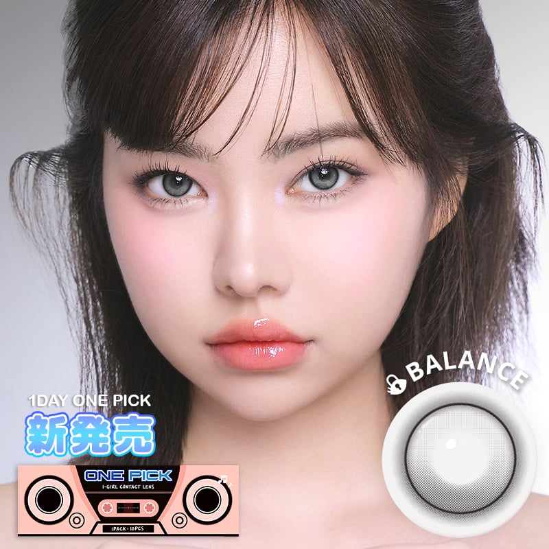 MITUNO カラコン ONE PICK バランス グレーウィスパー 軸固定  [ 1DAY ] 
