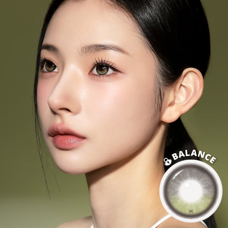 MITUNO カラコン [I-SHA] リボン オリーブ 【1ヶ月】軸固定