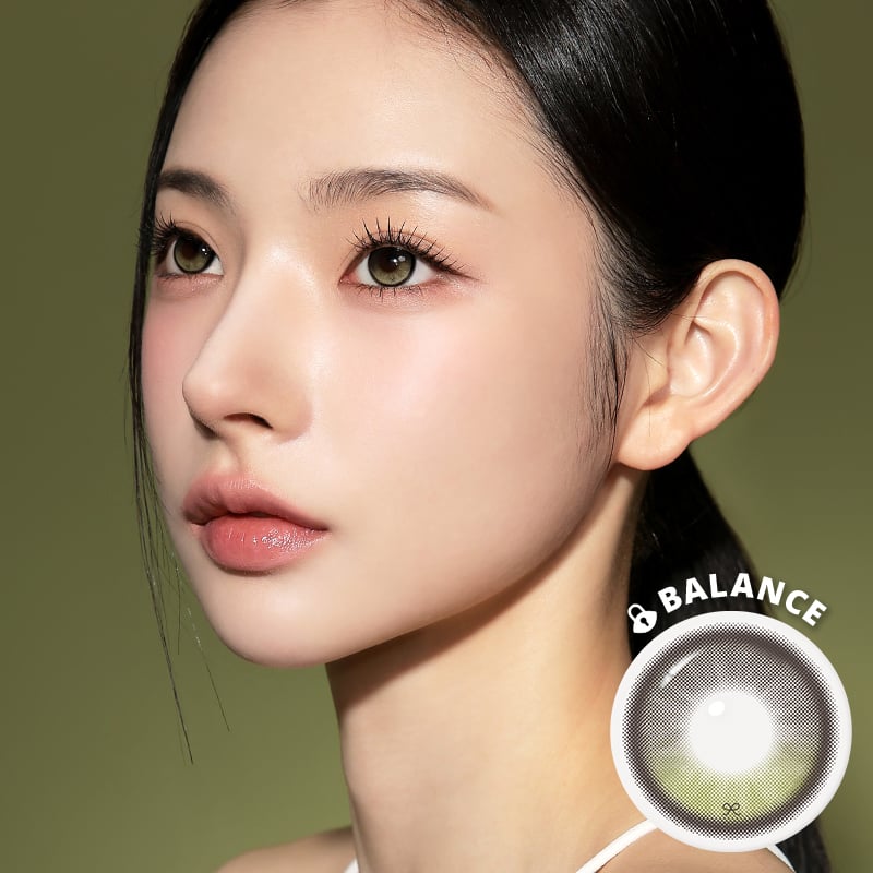 MITUNO カラコン [I-SHA] リボン オリーブ 【1ヶ月】軸固定