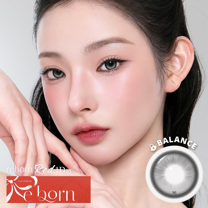 [I-SHA] リボンレッド ミルキーグレー【1DAY】軸固定